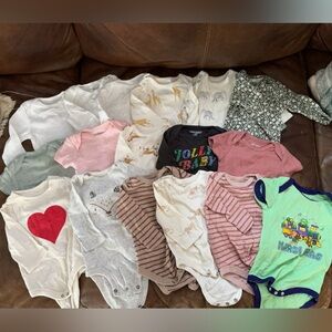 Girl and gender neutral long and short sleeve onesie